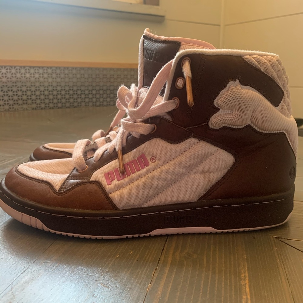 EUC Puma pink and brown high tops